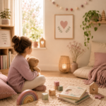 Ambiente acolhedor infantil que representa segurança emocional, escuta e desenvolvimento saudável na infância